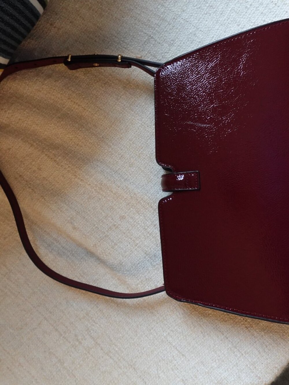 H&M Burgund Patent Leather Shoulder Bag - Picture 4 of 8